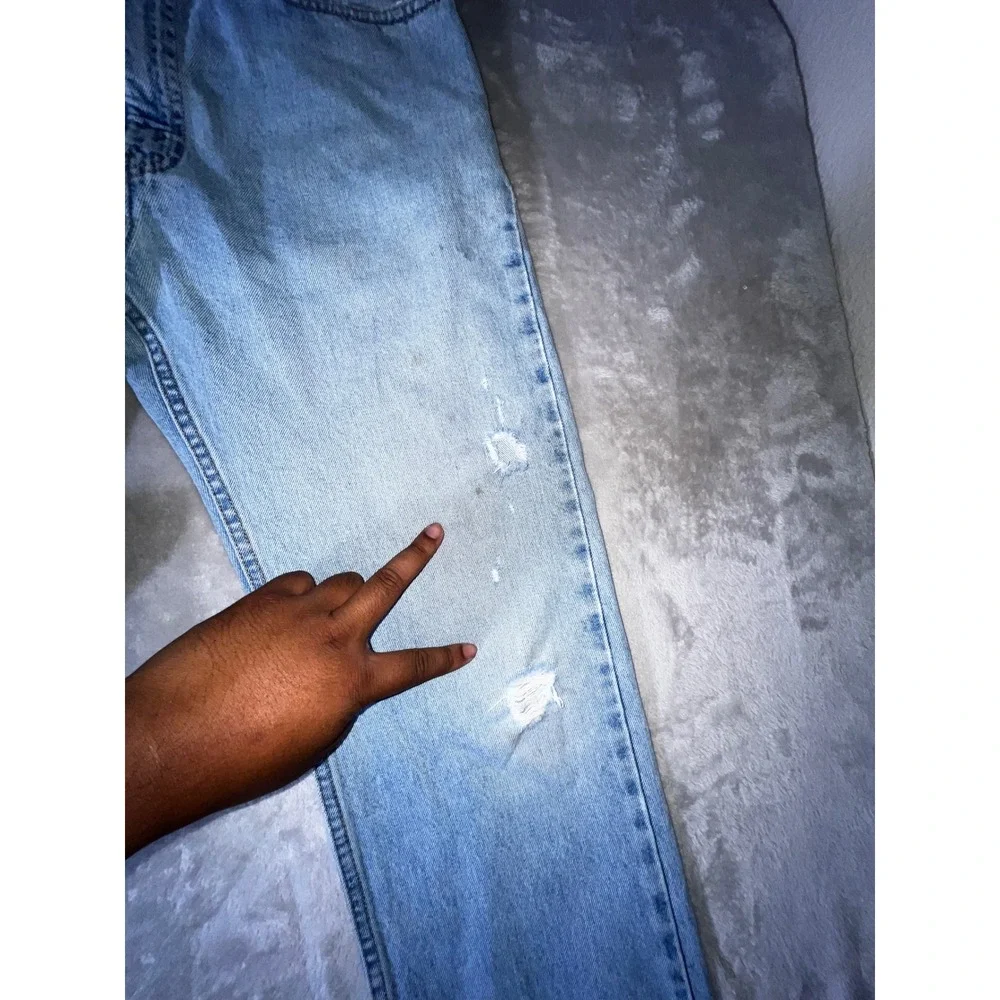 Vintage Levis 505 Regular Fit Straight Leg Light Wash Denim Jeans W33 L30